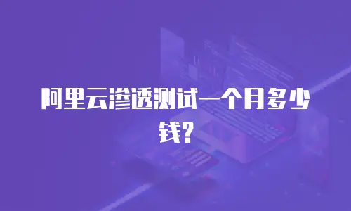 阿里云渗透测试一个月多少钱？