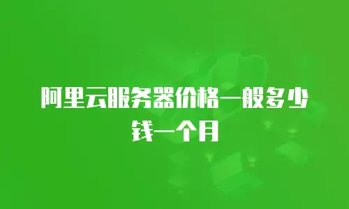阿里云服务器价格一般多少钱一个月