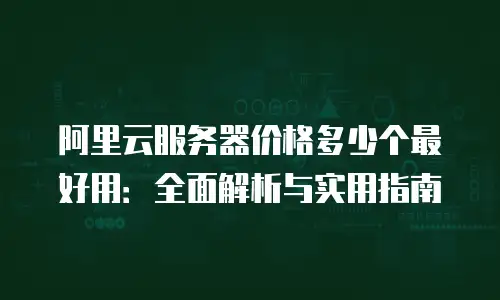 阿里云服务器价格多少个最好用：全面解析与实用指南