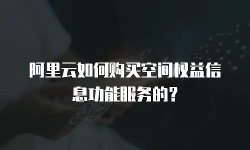 阿里云如何购买空间权益信息功能服务的？