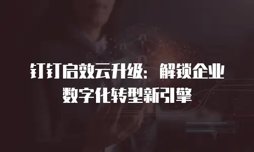 钉钉启效云升级：解锁企业数字化转型新引擎
