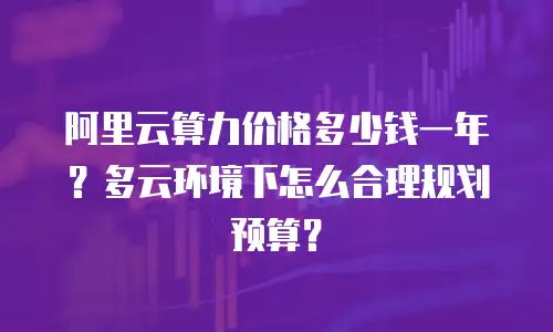 阿里云算力价格多少钱一年？多云环境下怎么合理规划预算？