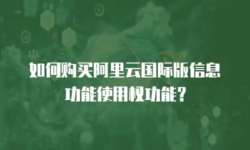如何购买阿里云国际版信息功能使用权功能？