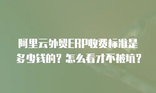 阿里云外贸ERP收费标准是多少钱的？怎么看才不被坑？