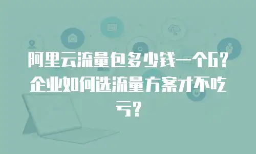 阿里云流量包多少钱一个G？企业如何选流量方案才不吃亏？