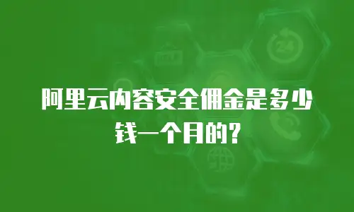 阿里云内容安全佣金是多少钱一个月的？