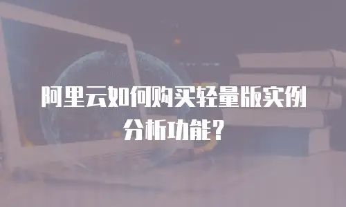 阿里云如何购买轻量版实例分析功能？