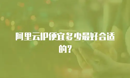 阿里云IP便宜多少最好合适的？