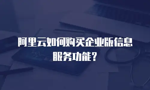 阿里云如何购买企业版信息服务功能？