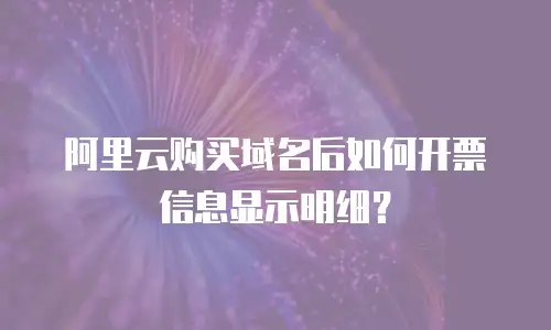 阿里云购买域名后如何开票信息显示明细？