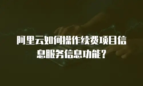 阿里云如何操作续费项目信息服务信息功能？