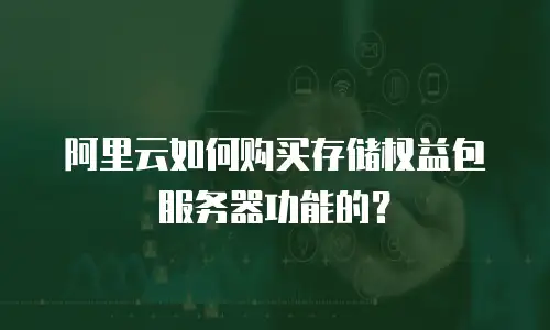 阿里云如何购买存储权益包服务器功能的？