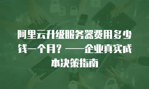 阿里云升级服务器费用多少钱一个月？——企业真实成本决策指南