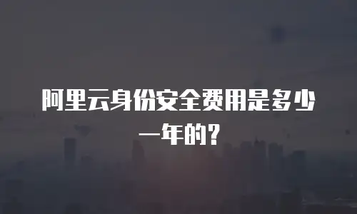 阿里云身份安全费用是多少一年的？