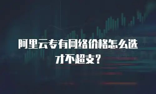 阿里云专有网络价格怎么选才不超支？