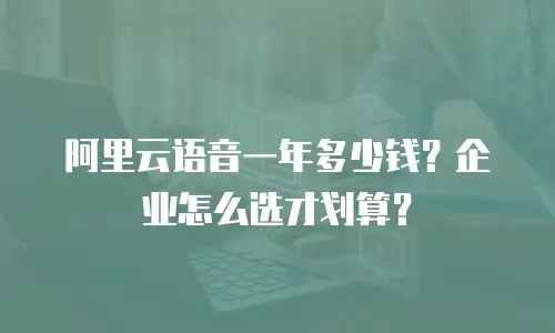 阿里云语音一年多少钱？企业怎么选才划算？