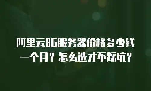 阿里云8G服务器价格多少钱一个月？怎么选才不踩坑？