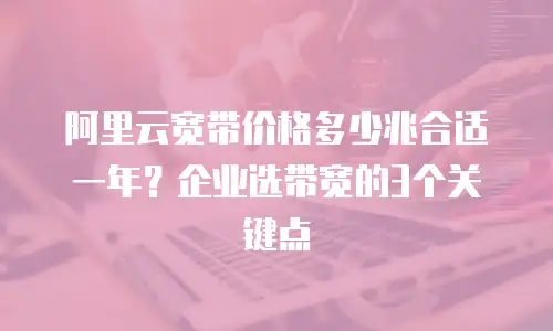 阿里云宽带价格多少兆合适一年？企业选带宽的3个关键点