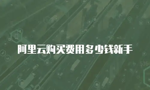 阿里云购买费用多少钱新手