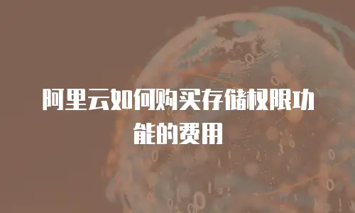 阿里云如何购买存储权限功能的费用