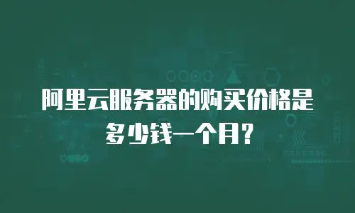 阿里云服务器的购买价格是多少钱一个月？