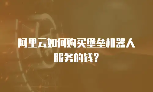 阿里云如何购买堡垒机器人服务的钱？