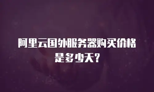 阿里云国外服务器购买价格是多少天？