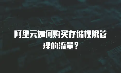 阿里云如何购买存储权限管理的流量？