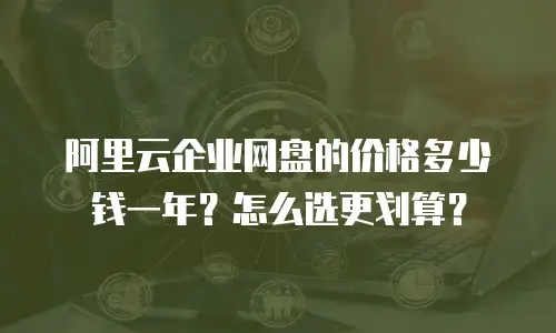 阿里云企业网盘的价格多少钱一年？怎么选更划算？