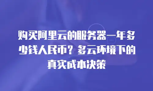 购买阿里云的服务器一年多少钱人民币？多云环境下的真实成本决策