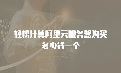 轻松计算阿里云服务器购买多少钱一个