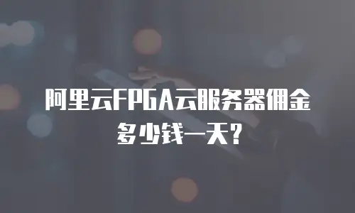 阿里云FPGA云服务器佣金多少钱一天？