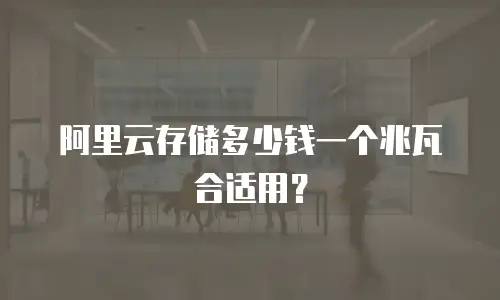 阿里云存储多少钱一个兆瓦合适用？