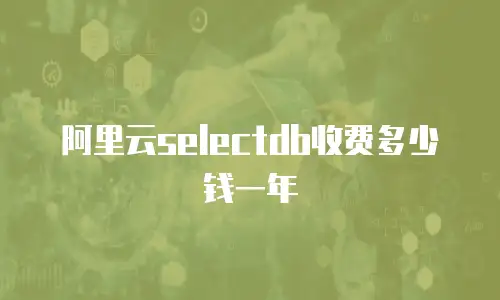 阿里云selectdb收费多少钱一年