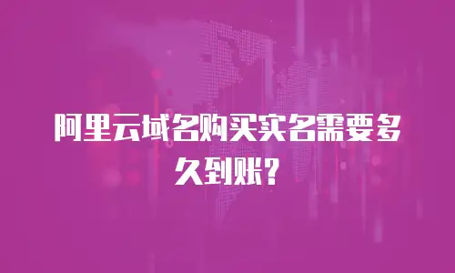 阿里云域名购买实名需要多久到账？