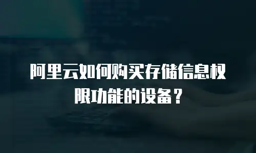 阿里云如何购买存储信息权限功能的设备？