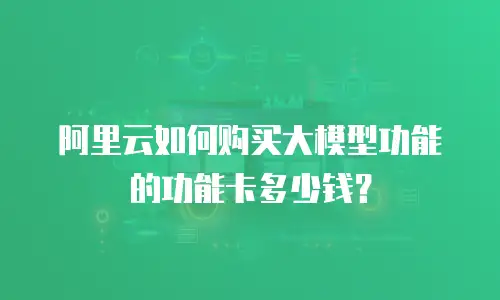 阿里云如何购买大模型功能的功能卡多少钱？