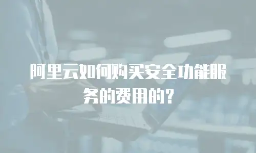 阿里云如何购买安全功能服务的费用的？