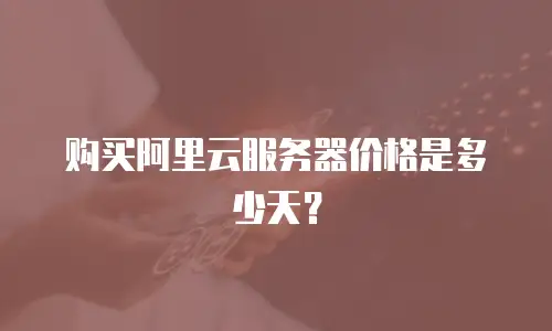 购买阿里云服务器价格是多少天？