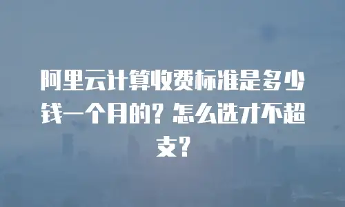 阿里云计算收费标准是多少钱一个月的？怎么选才不超支？