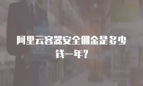 阿里云容器安全佣金是多少钱一年？
