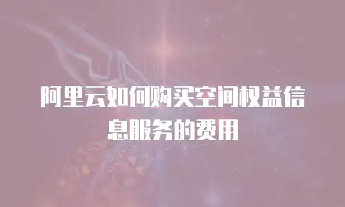 阿里云如何购买空间权益信息服务的费用
