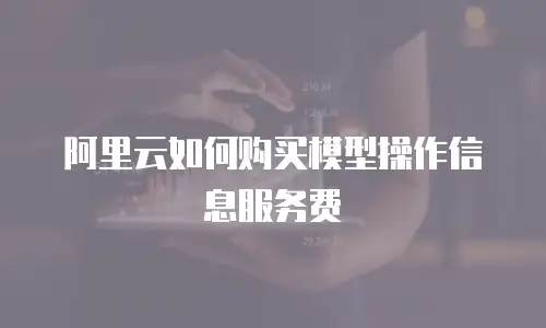阿里云如何购买模型操作信息服务费