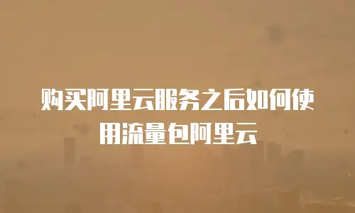 购买阿里云服务之后如何使用流量包阿里云