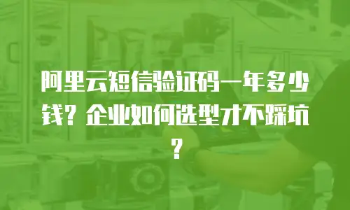 阿里云短信验证码一年多少钱？企业如何选型才不踩坑？