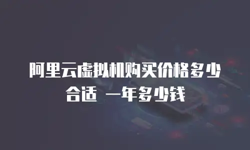 阿里云虚拟机购买价格多少合适 一年多少钱