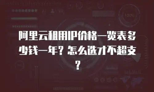 阿里云租用IP价格一览表多少钱一年？怎么选才不超支？