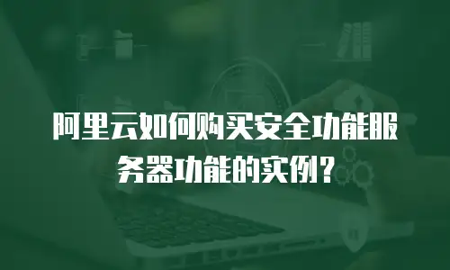 阿里云如何购买安全功能服务器功能的实例？