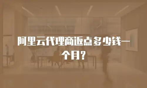 阿里云代理商返点多少钱一个月？