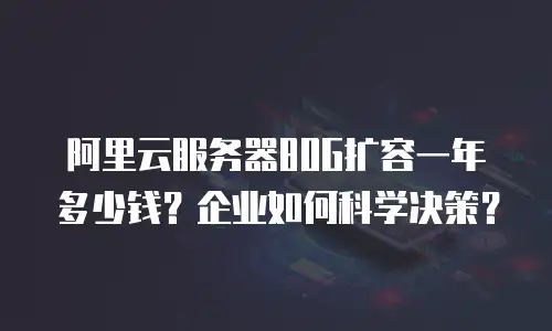 阿里云服务器80G扩容一年多少钱？企业如何科学决策？